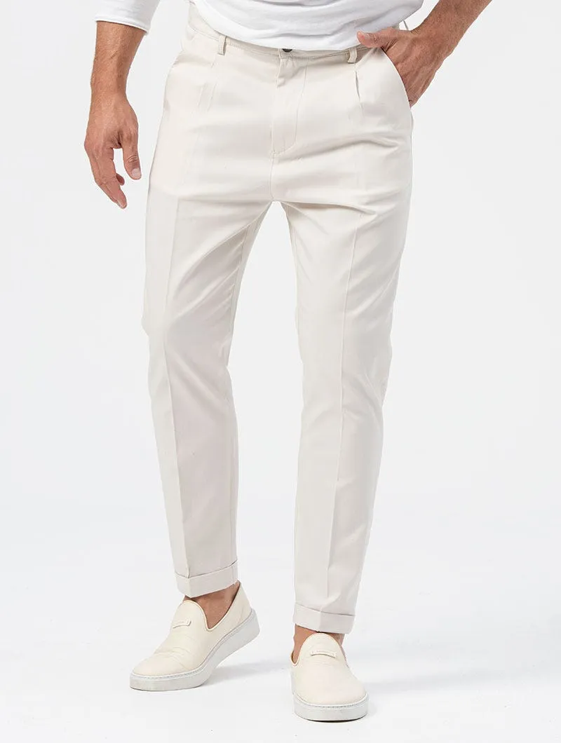 BEN PANTALONI CREMA