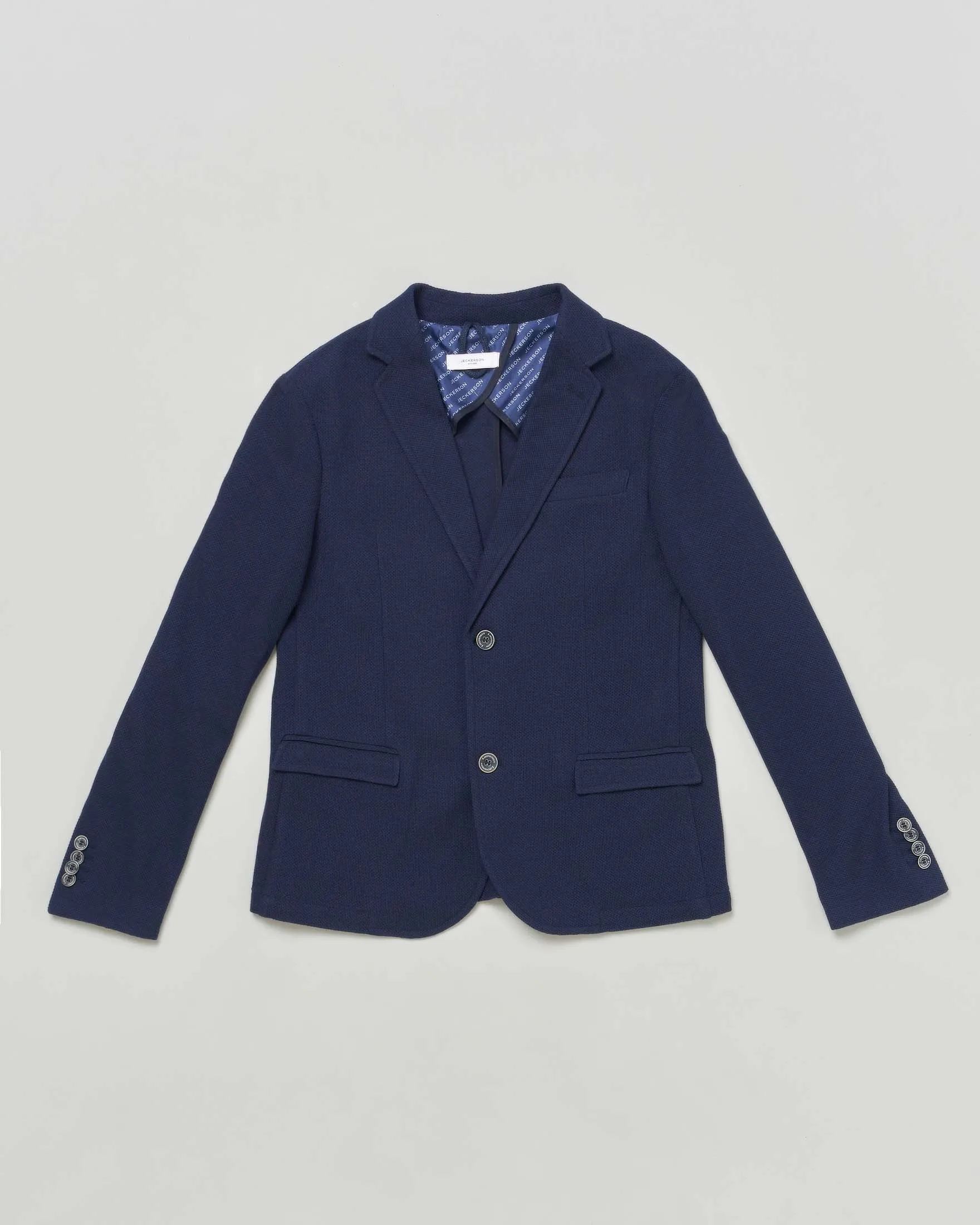 Blazer blu in piquè di cotone 10-16 anni