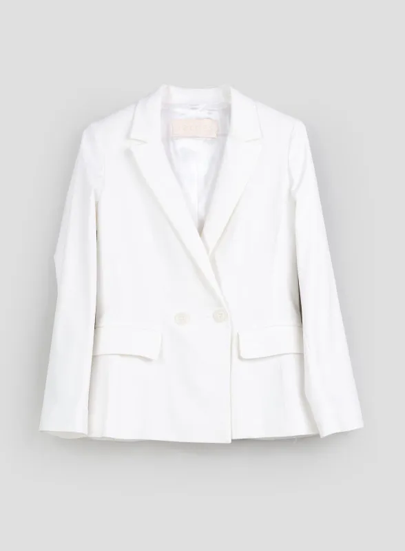 Blazer doppiopetto bianco misto cotone - iBlues