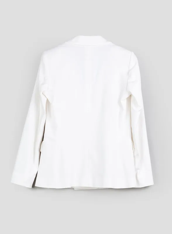 Blazer doppiopetto bianco misto cotone - iBlues