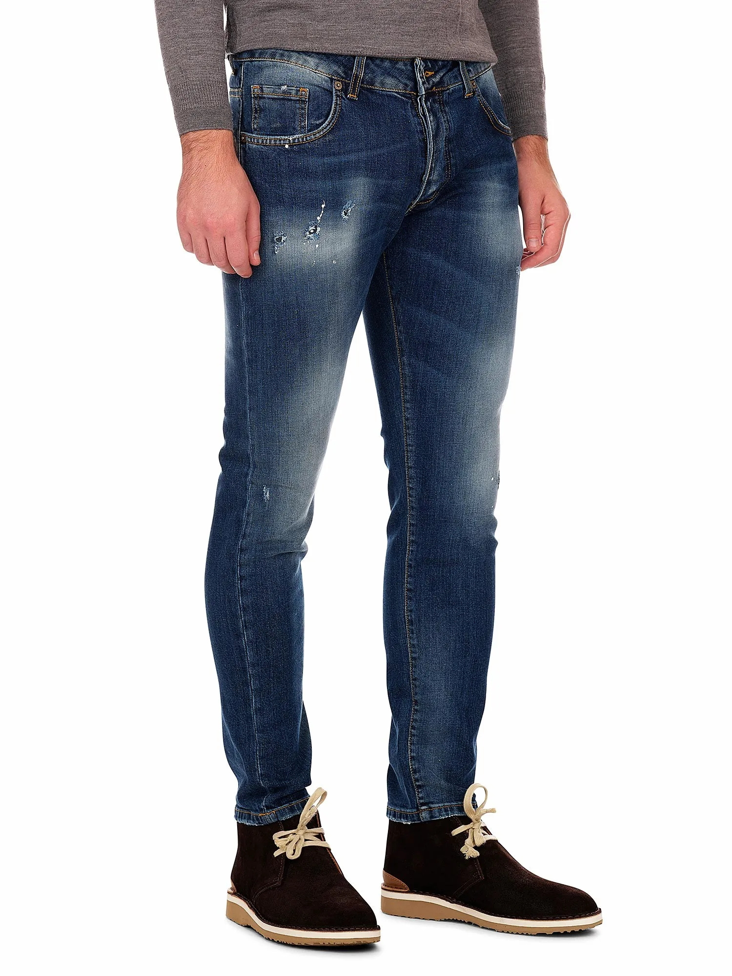 Blue Jeans with Five Pockets and Zipper