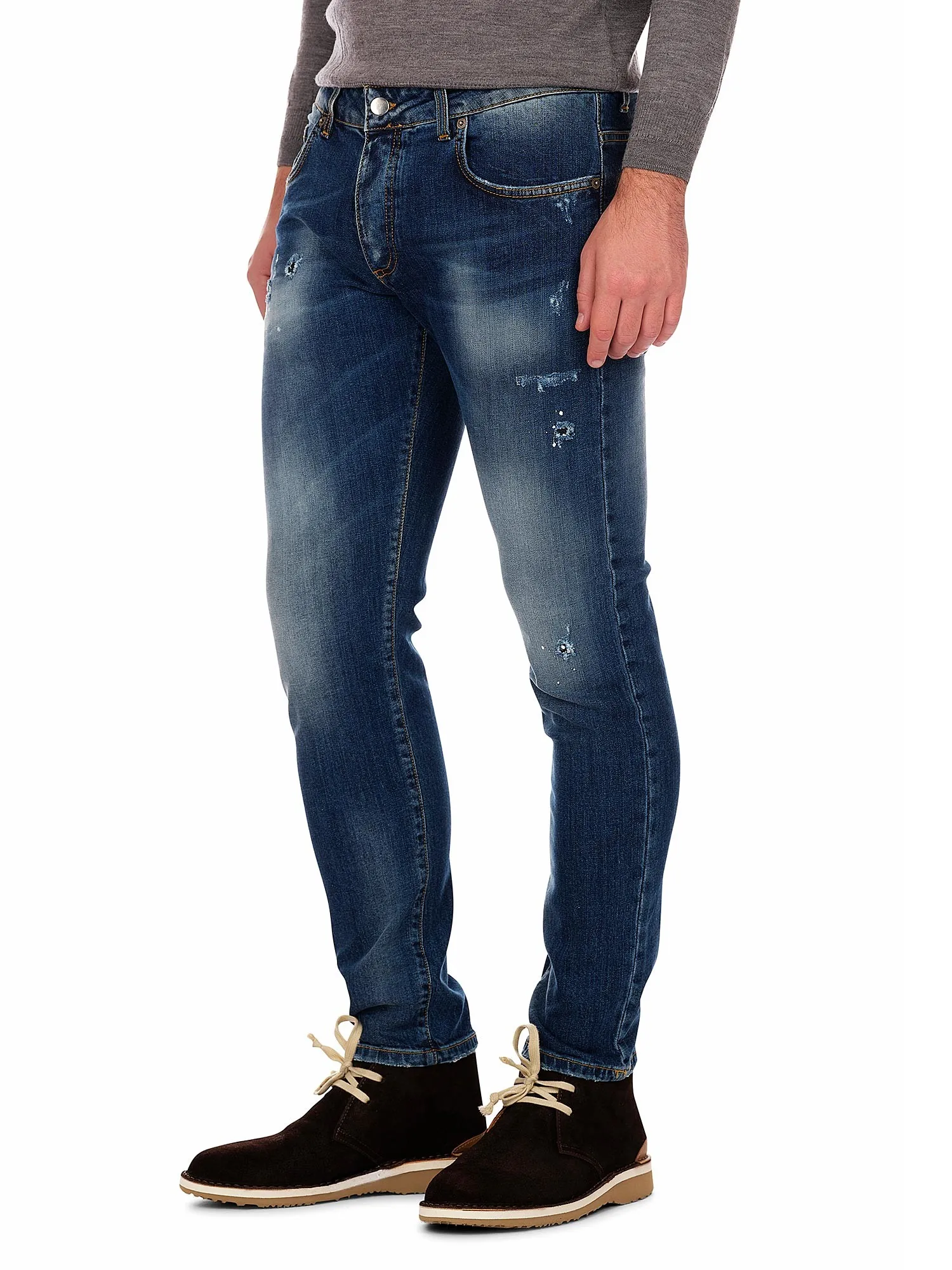 Blue Jeans with Five Pockets and Zipper