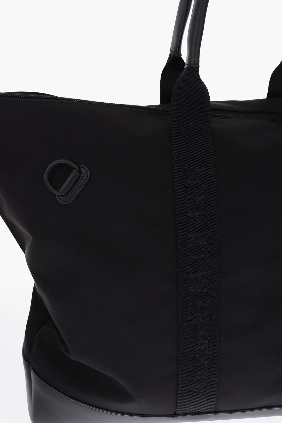 borsa tote con dettagli in pelle e tracolla removibile
