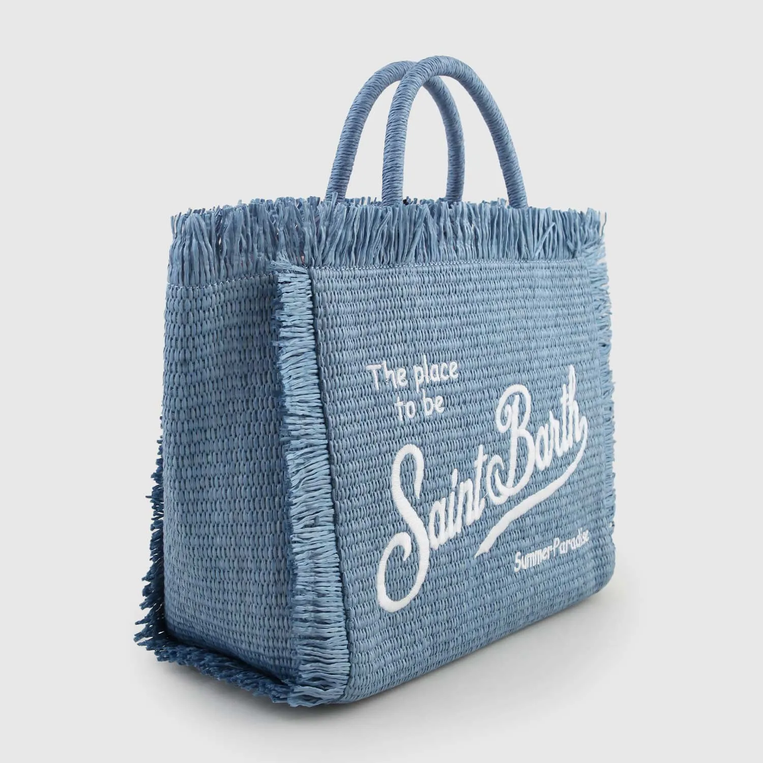Borsa Tote In Denim Vanity Straw