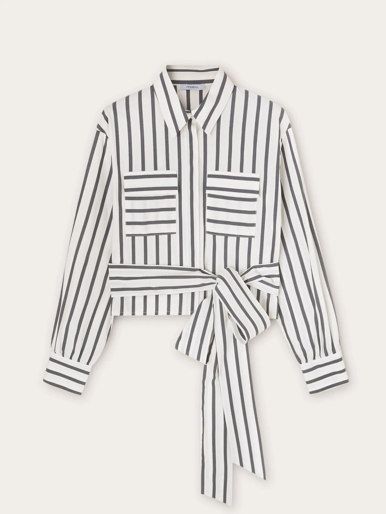 Camicia cropped a righe con fusciacca