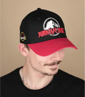 Cappello da baseball Jurassic Park nero e rosso  Cappellini Jurassic Park Rock     