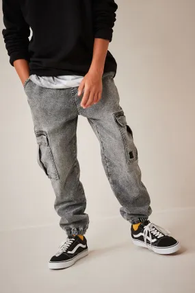 Cargo Jeans With Elasticated Waist (3-16yrs)    