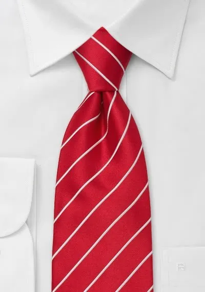 Cravatta microfibra fondo rosso bianco