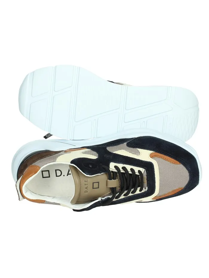 D.A.T.E.  SNEAKERS BASSA M391-FG-WS-BC BLU/CUOIO