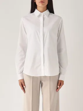 FAY  Camicia donn Fay in cotone stretch slim fit Bianco