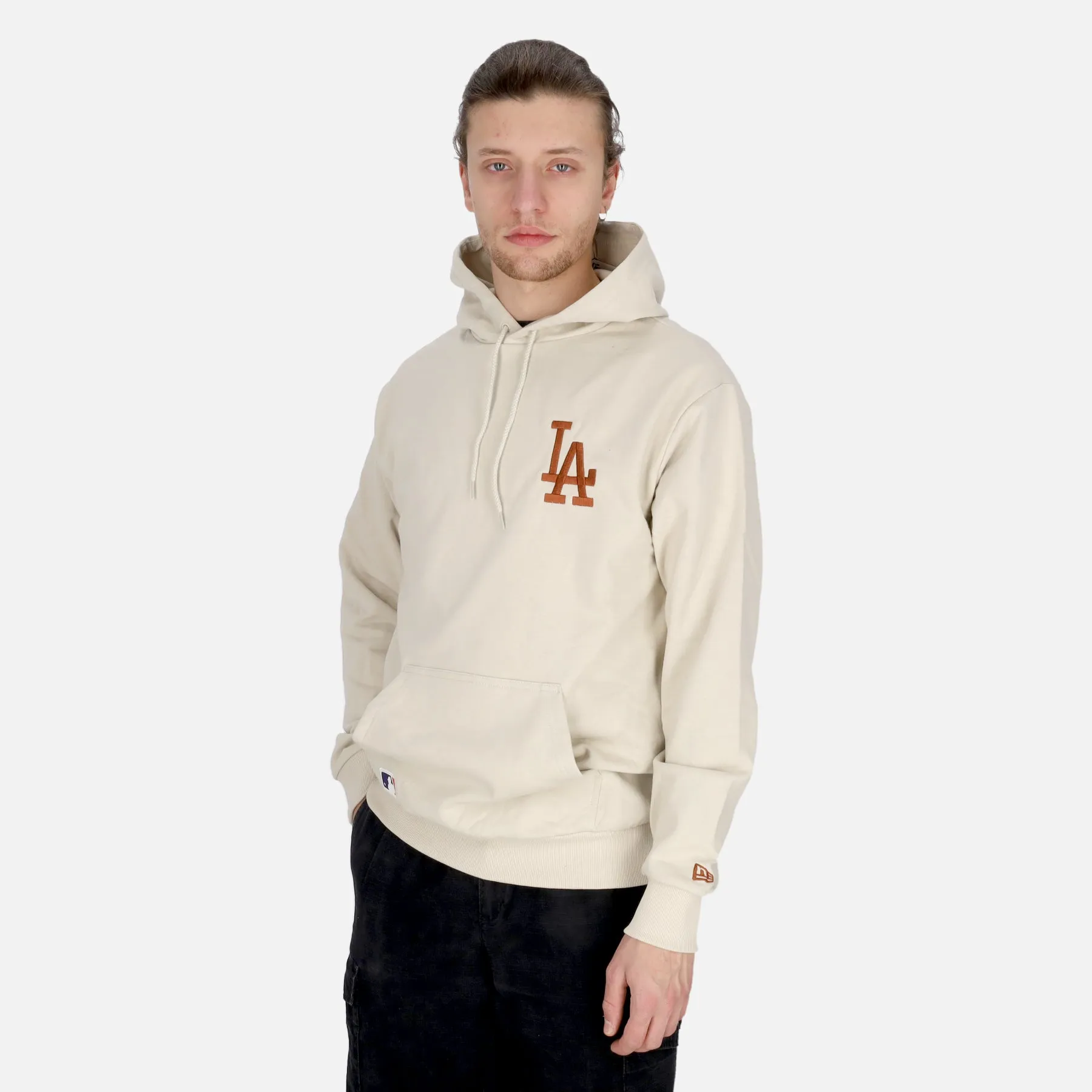 Felpa Cappuccio Uomo Mlb League Essentials Oversize Hoodie Losdod Stone/earth Brown