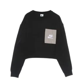 Felpa Girocollo Donna W Fleece Crew Heritage Black/moon Fossil/white