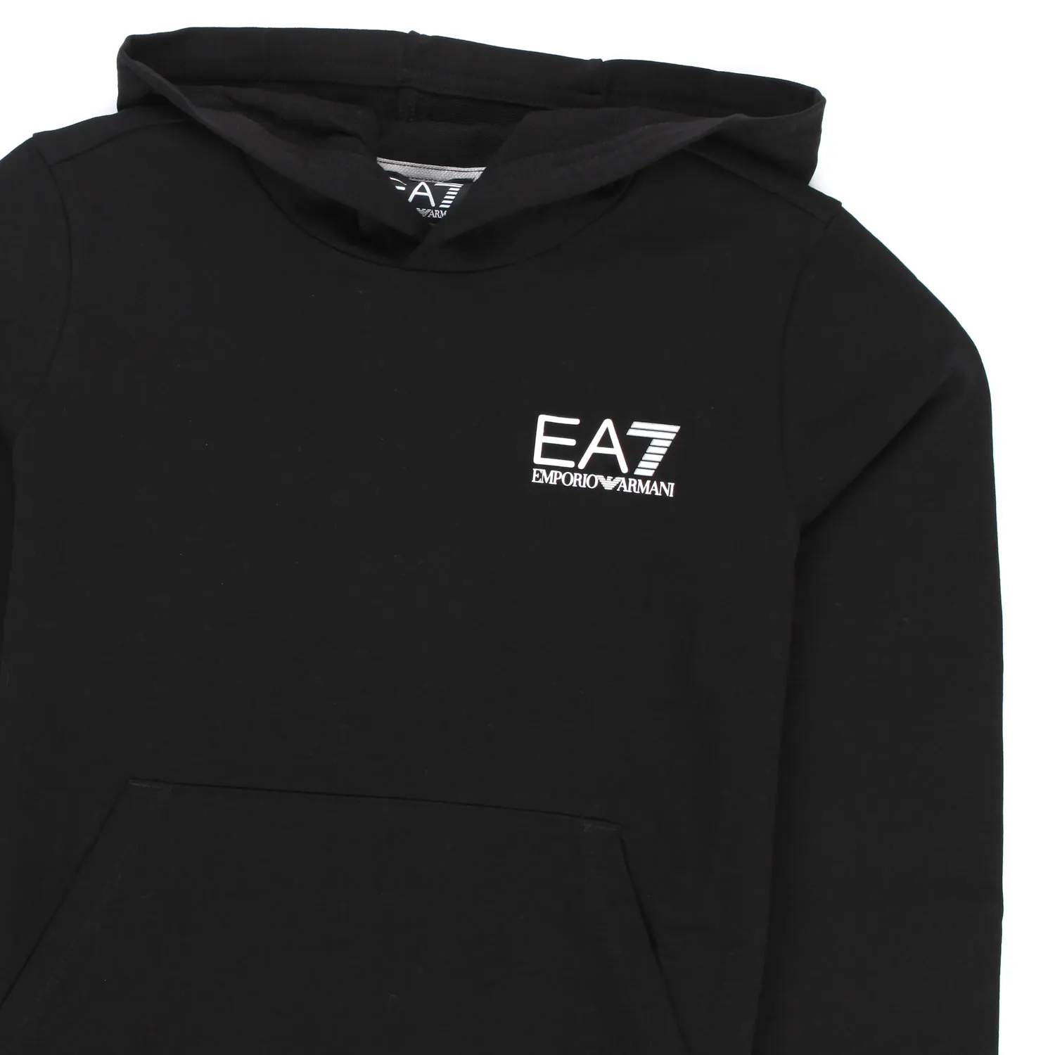 Felpa Hoodie Nera Con Logo Ea7 Bambino E Teen