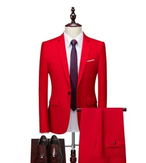Giacca da uomo con pantaloni Colori caramella Vestibilità slim Abiti da lavoro formali Abiti da cerimonia per matrimoni Smoking