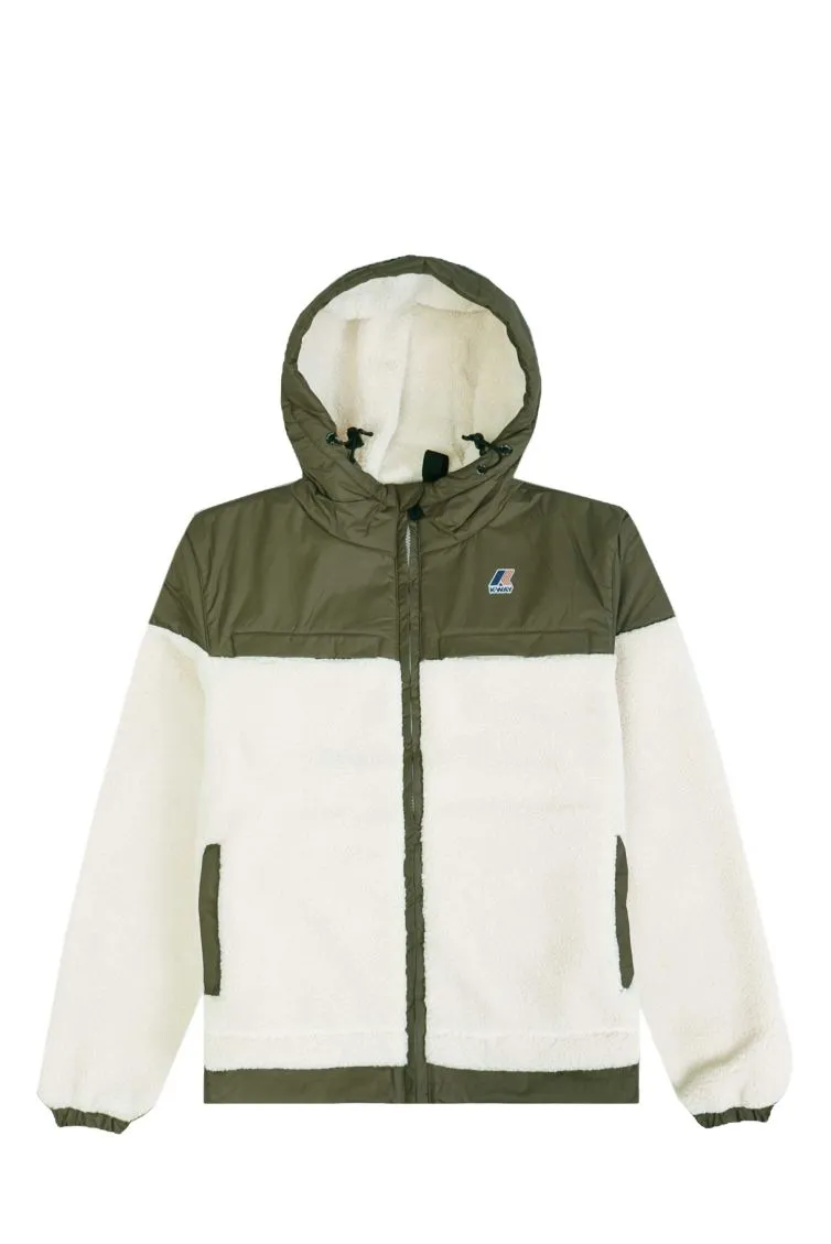 GIUBBOTTO UOMO K-WAY LE VRAI 3.0 JILDAZ ECRU/GREEN BLAKS