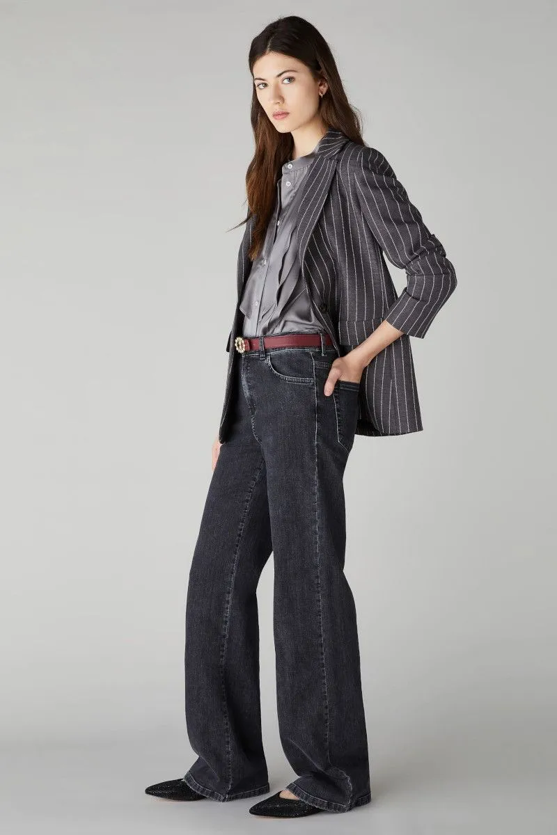 Jeans straight donna Nero