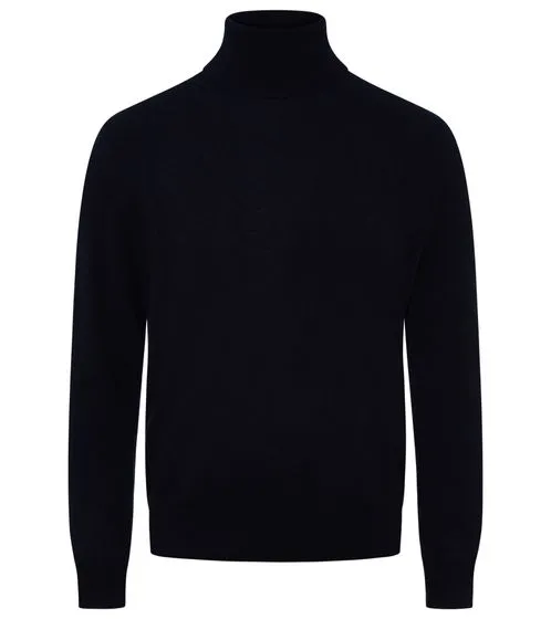 KKS STUDIOS Maglione da uomo a collo alto Oskar a collo alto in puro cashmere maglione con collo alto KK2353 26034 Navy