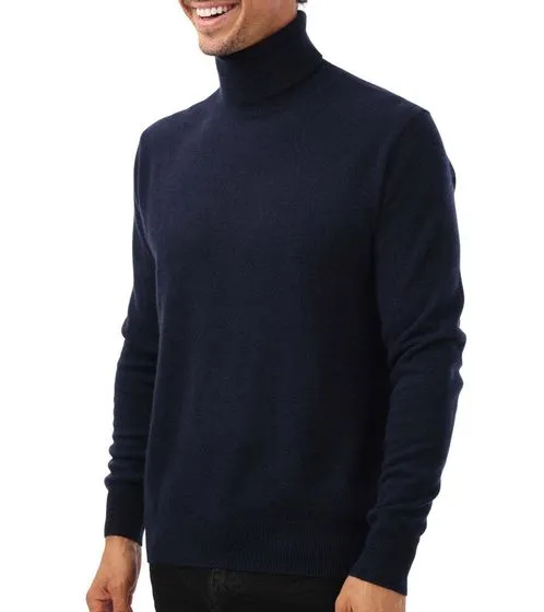 KKS STUDIOS Maglione da uomo a collo alto Oskar a collo alto in puro cashmere maglione con collo alto KK2353 26034 Navy