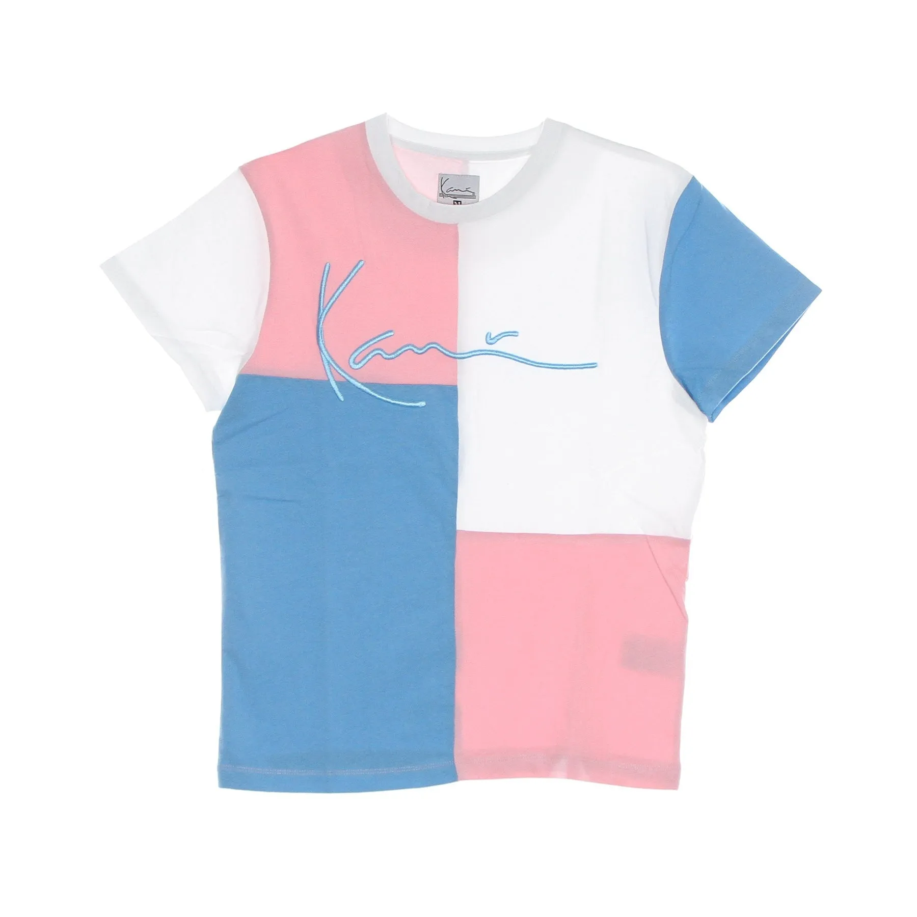 Maglietta Donna Signature Block Tee Light Blue/rose/white