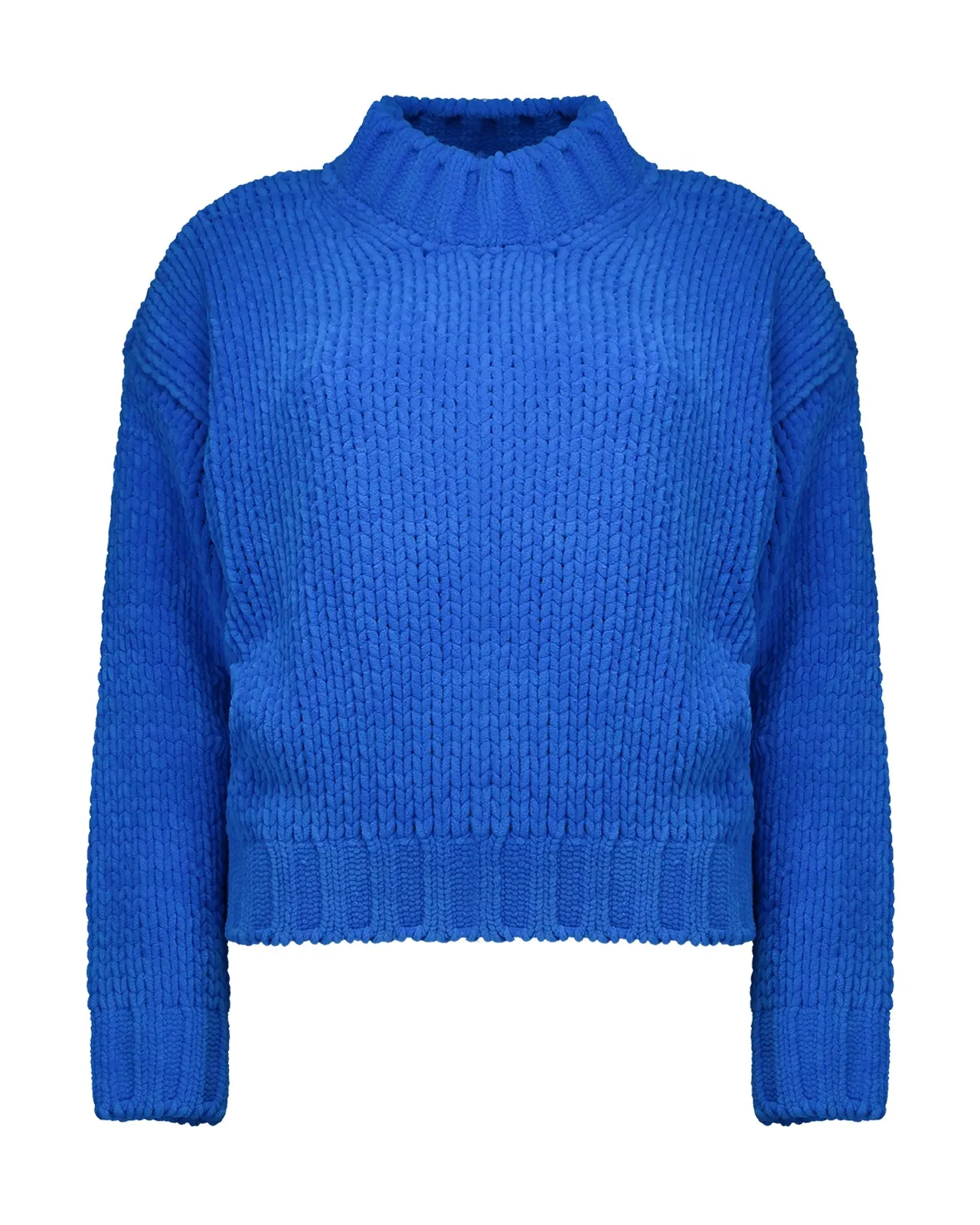 Maglione ciniglia blu elettrico