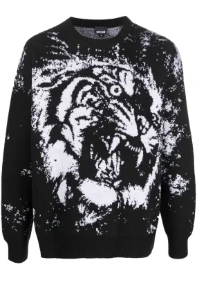 Maglione con ricamo tigre