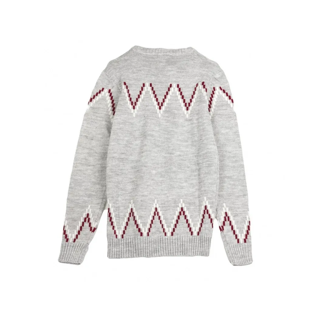 MAGLIONE FANTA CHEVRON HEATHER GREY