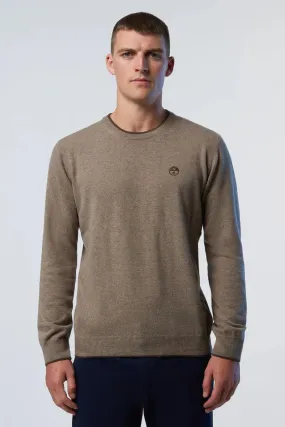 Maglione girocollo in cashmere uomo Marrone