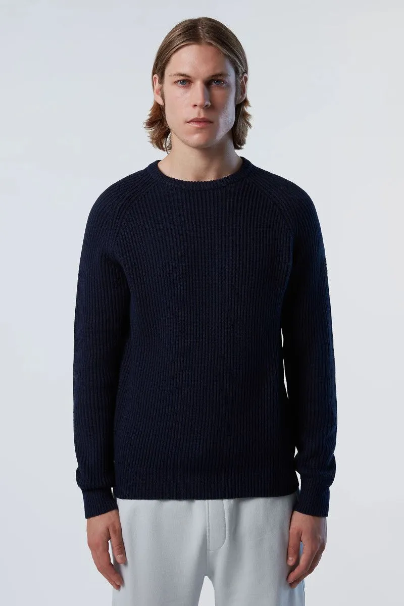 MAGLIONE IN LANA E COTONE UOMO Blu