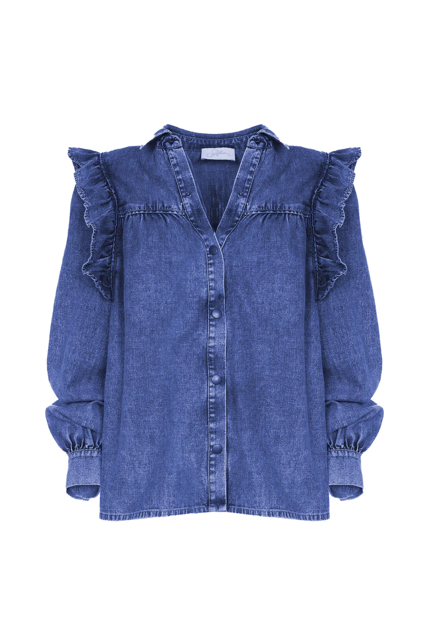 MAN’S COLLAR SHIRT PLUS DENIM RUFFLES