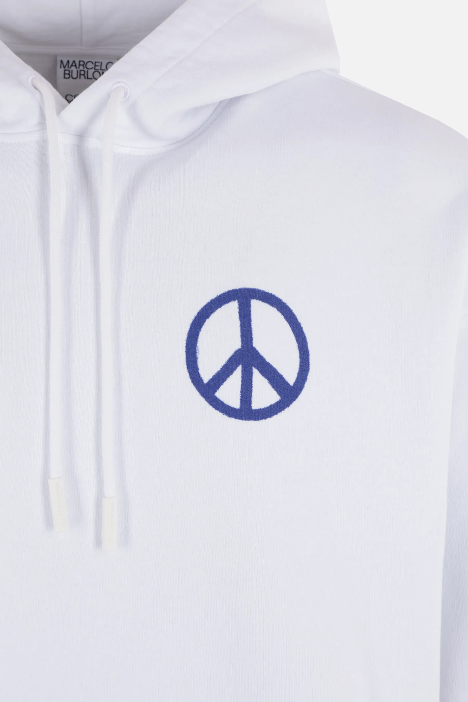 MARCELO BURLON COUNTY OF MILAN felpa oversize in jersey organico con stampa logo Peace