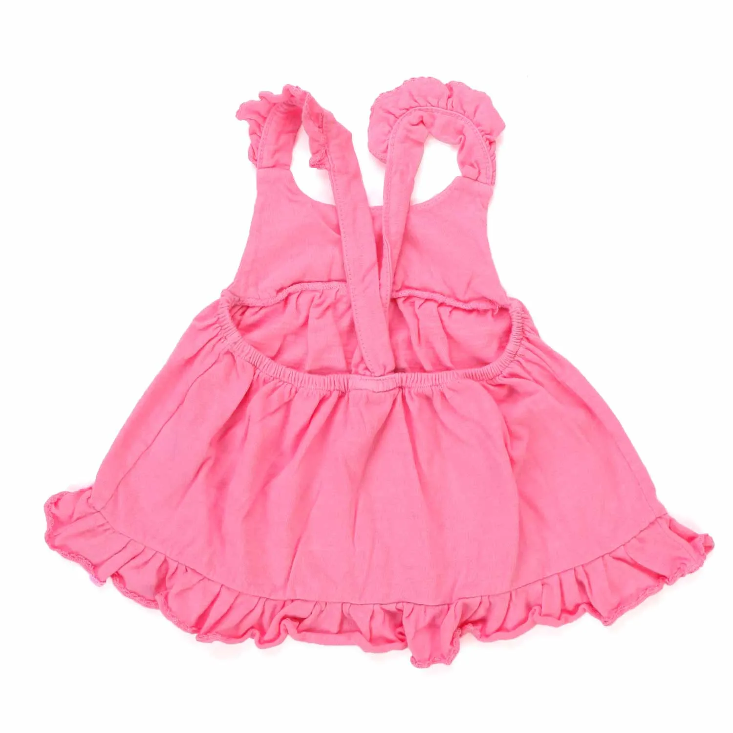 Mini Abito Smanicato Rosa Fluo Bambina Baby