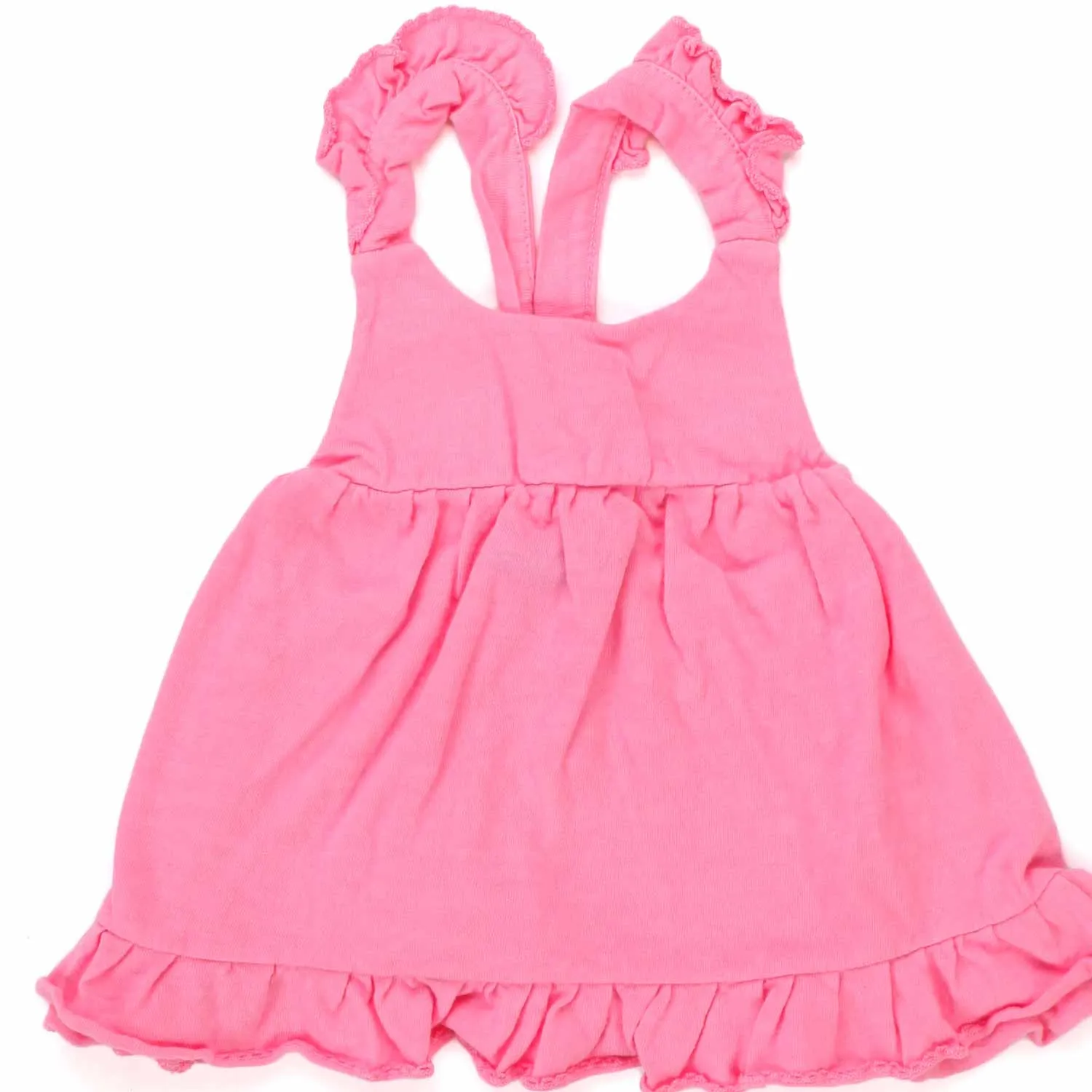 Mini Abito Smanicato Rosa Fluo Bambina Baby