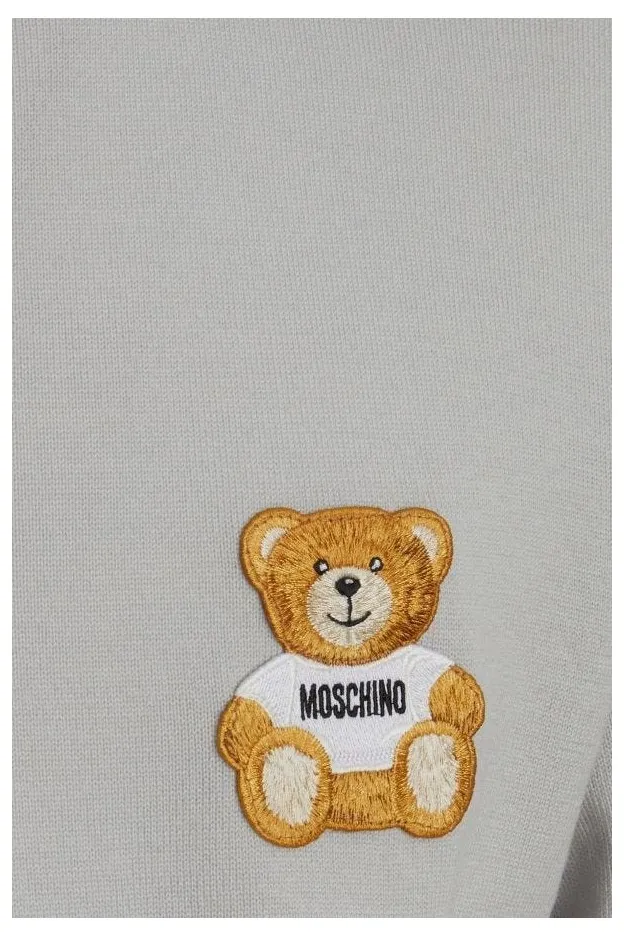   Moschino     Moschino Maglione In Lana Vergine Grigio Chiaro    