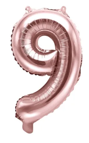 Palloncino numero 8 rosa oro 35 cm