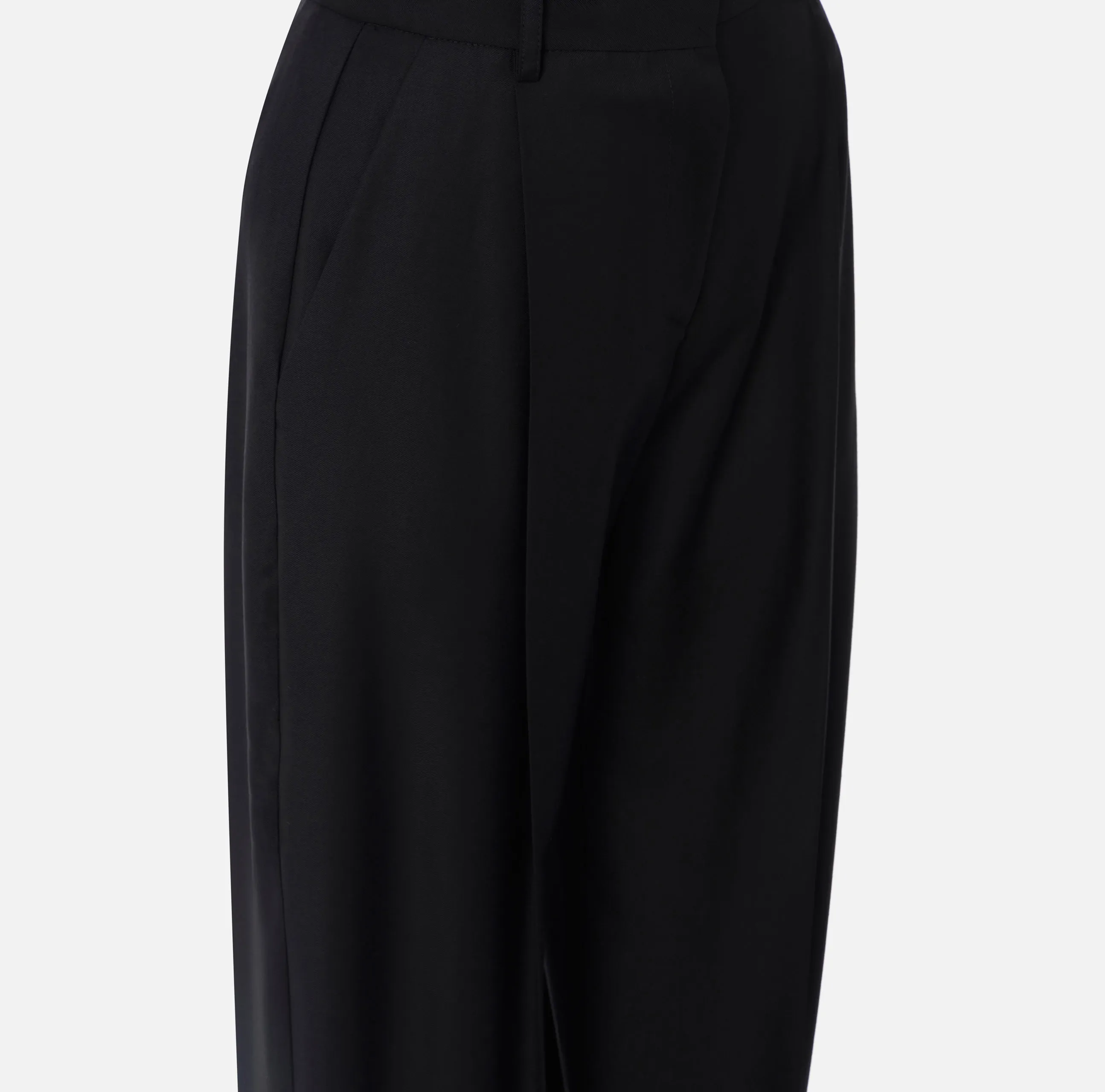 Pantalone dritto in fresco lana con pinces