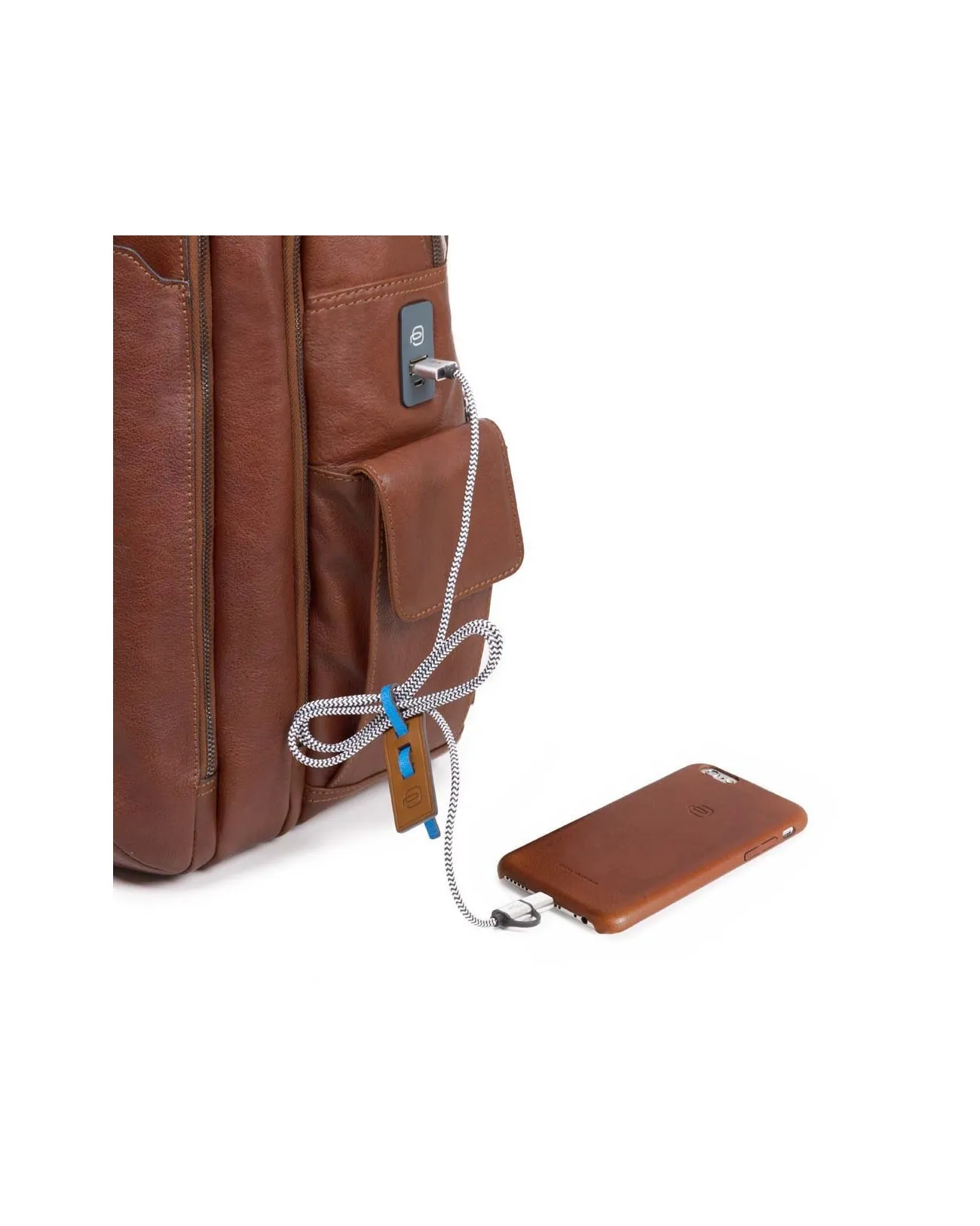PIQUADRO - Cartella in pelle due manici BagMotic - Cuoio naturale - CA3950B3BM/CU | Studioarch.com
