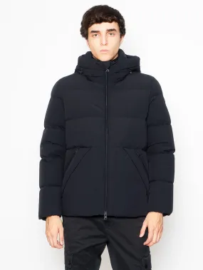 Piumino Corto Elasticizzato Nero