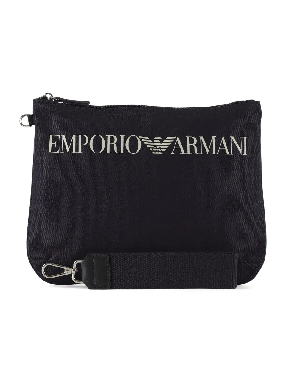 Pochette in tessuto con scritta logo