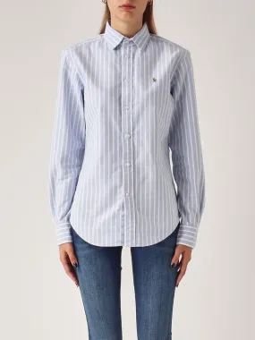 POLO RALPH LAUREN  Camicia donna Polo Ralph Lauren in tessuto Oxford Celeste-Bianco