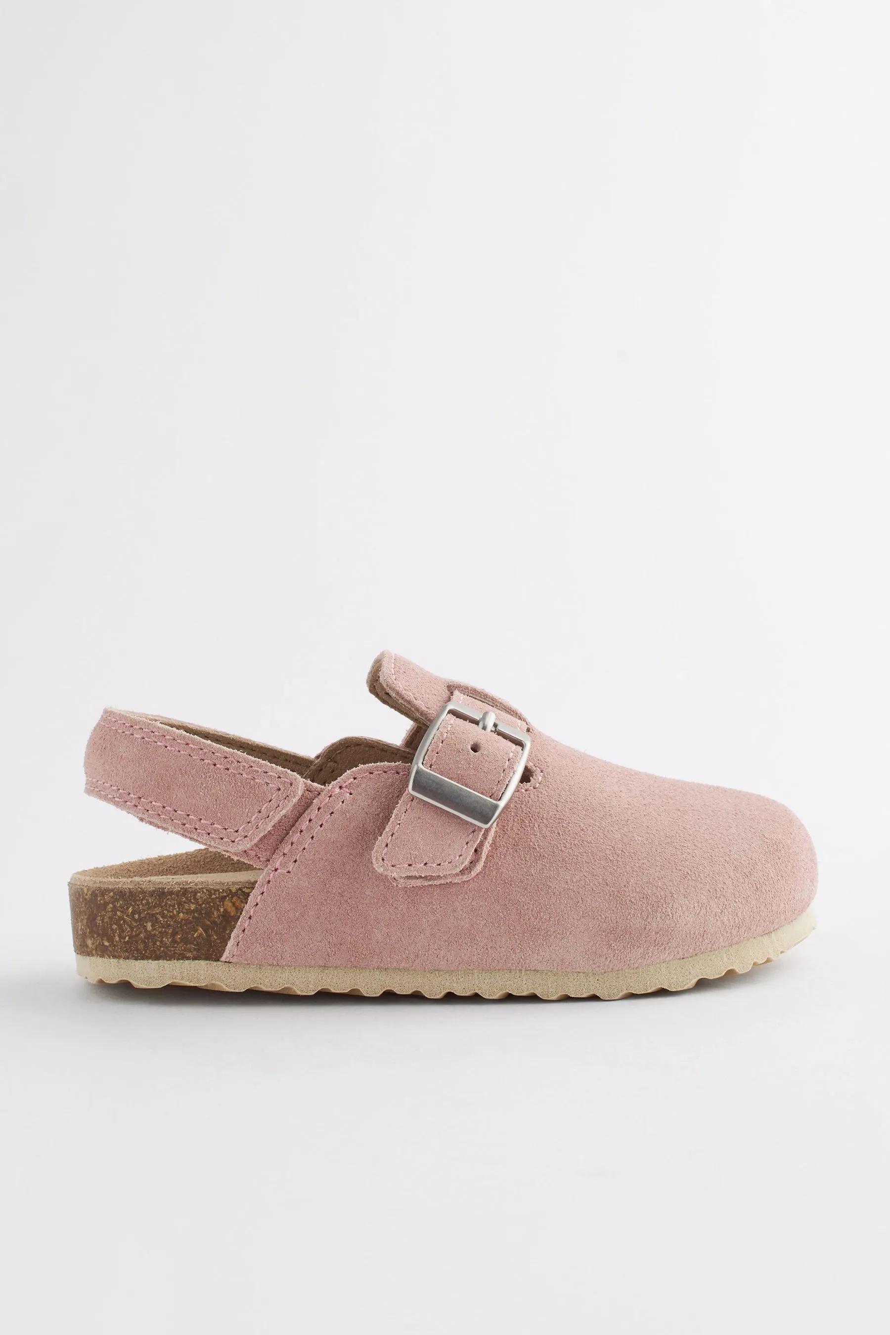 Sabot in pelle scamosciata con chiusura a strappo    