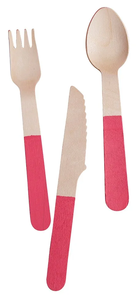 Servizio posate rosa neon 18 pezzi