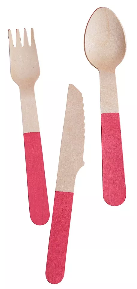 Servizio posate rosa neon 18 pezzi