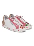 Sneakers Alberto Venturini TENNIS in ecopelle e crystal bianco e rosa