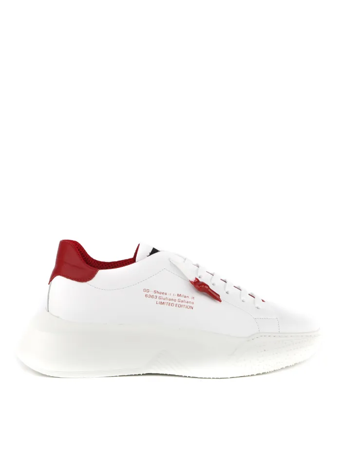SNEAKERS NEMESIS IN PELLE CON TALLONCINO A CONTRASTO
