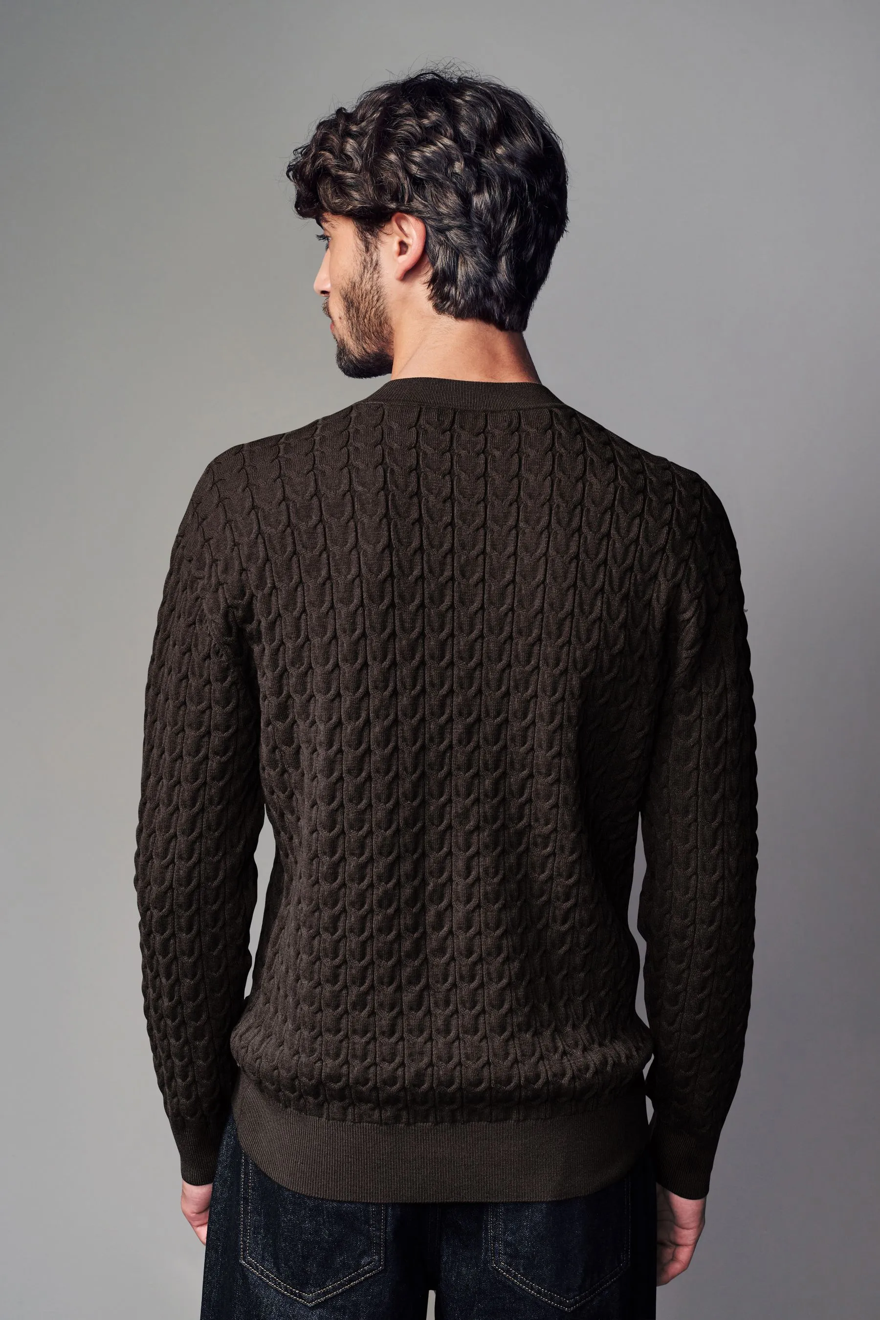 Soft Touch Vestibilità regolare Premium Knitted Girocollo Maglione    