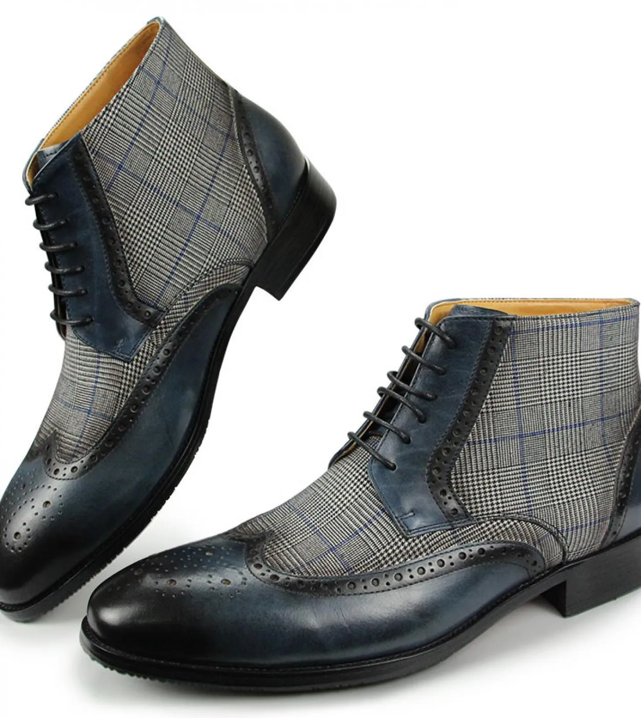 Stivaletti da uomo di lusso di nuova moda Scarpe stile britannico Scarpe eleganti da uomo classiche in denim di vera pelle Perso
