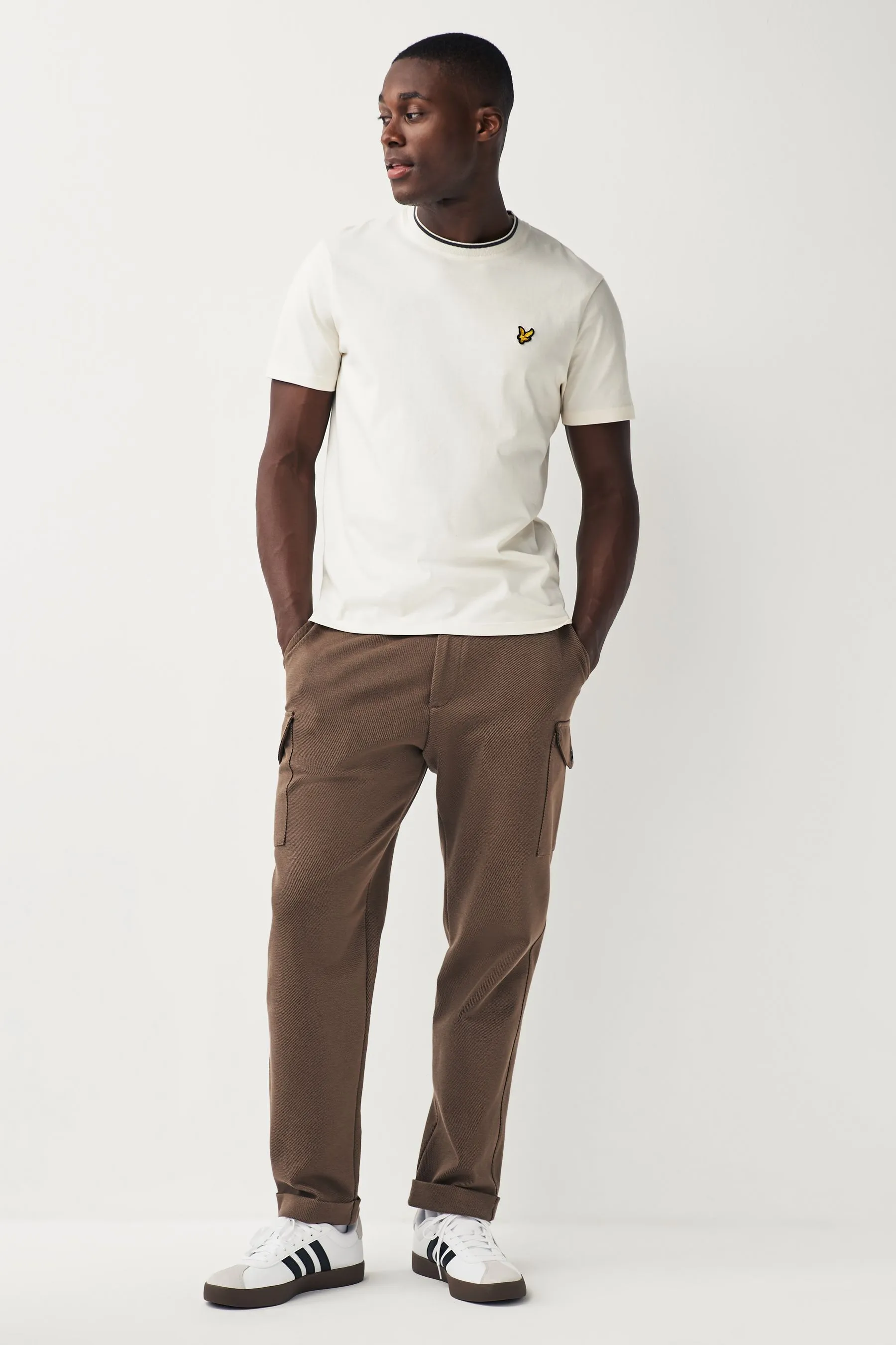 T-shirt con Lyle & Scott colletto con bordi a contrasto