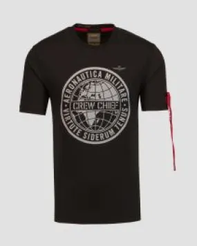 T-shirt nera da uomo Aeronautica Militare