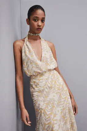 Top body smanicato in Chiffon con stampa     