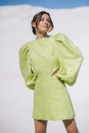 VESTITO CORTO VERDE LIME
